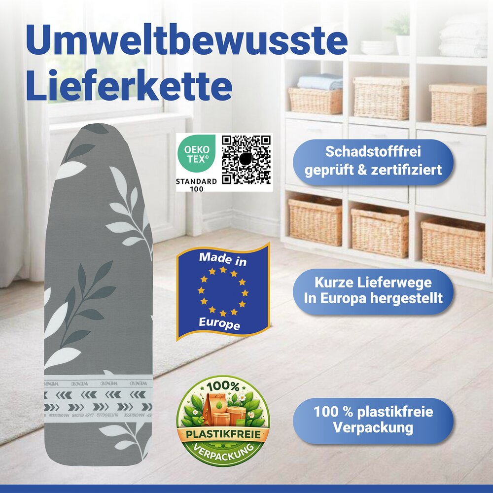 Bügelbrettbezug Mod. Premium Blitzbügler L/XL  passend bis 140 x 55 cm, bis zu 75 % Zeitersparnis