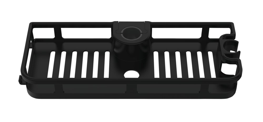 Duschablage Mod. Libertà Schwarz matt  mit Haken und Duschkopfhalter
