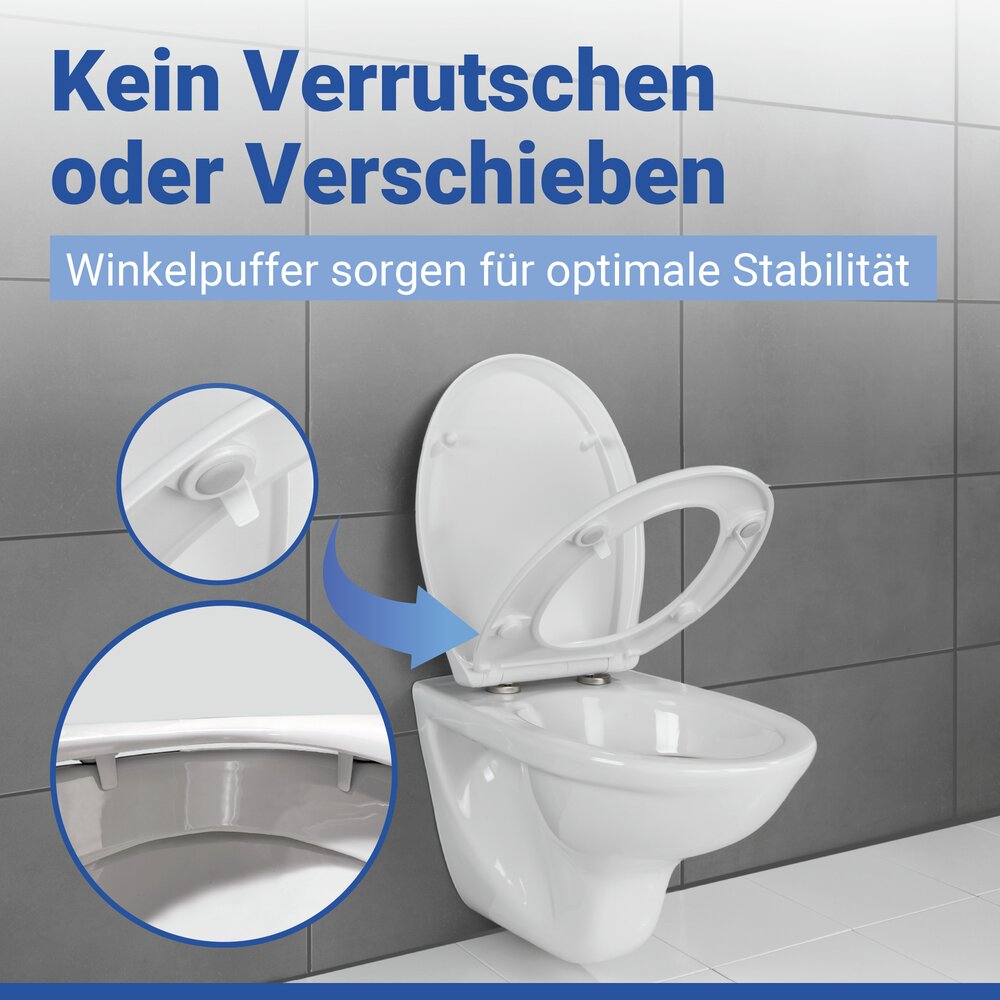 WC Sitz Mod. Gubbio Weiß  stabiler Toilettensitz mit Absenkautomatik