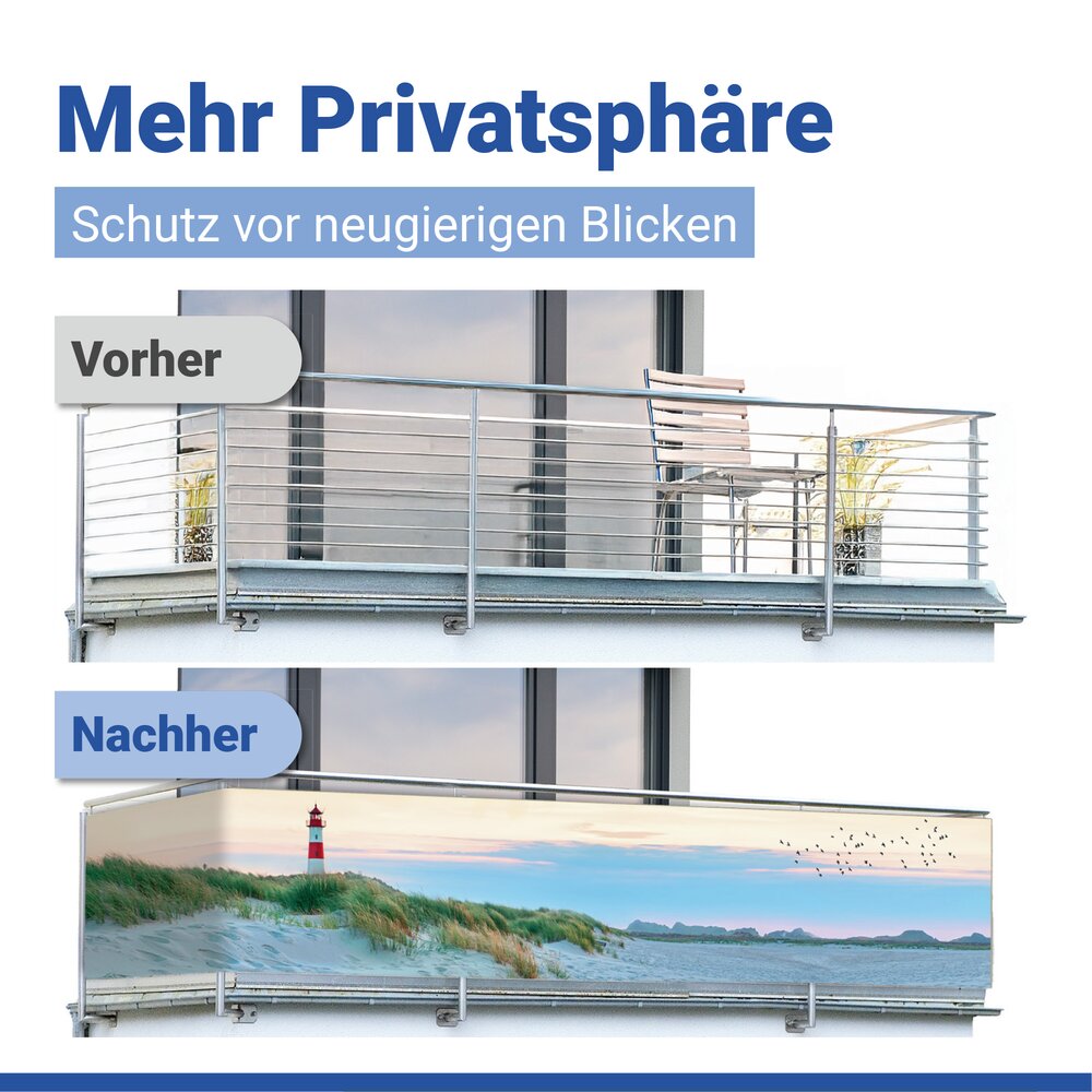 Balkon-Sichtschutz Mod. Nordseeküste  UV- und witterungsbeständig