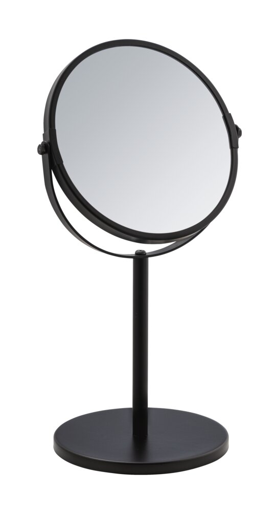 Cosmeticastandaard spiegel Assisi Ø 17 cm zwart