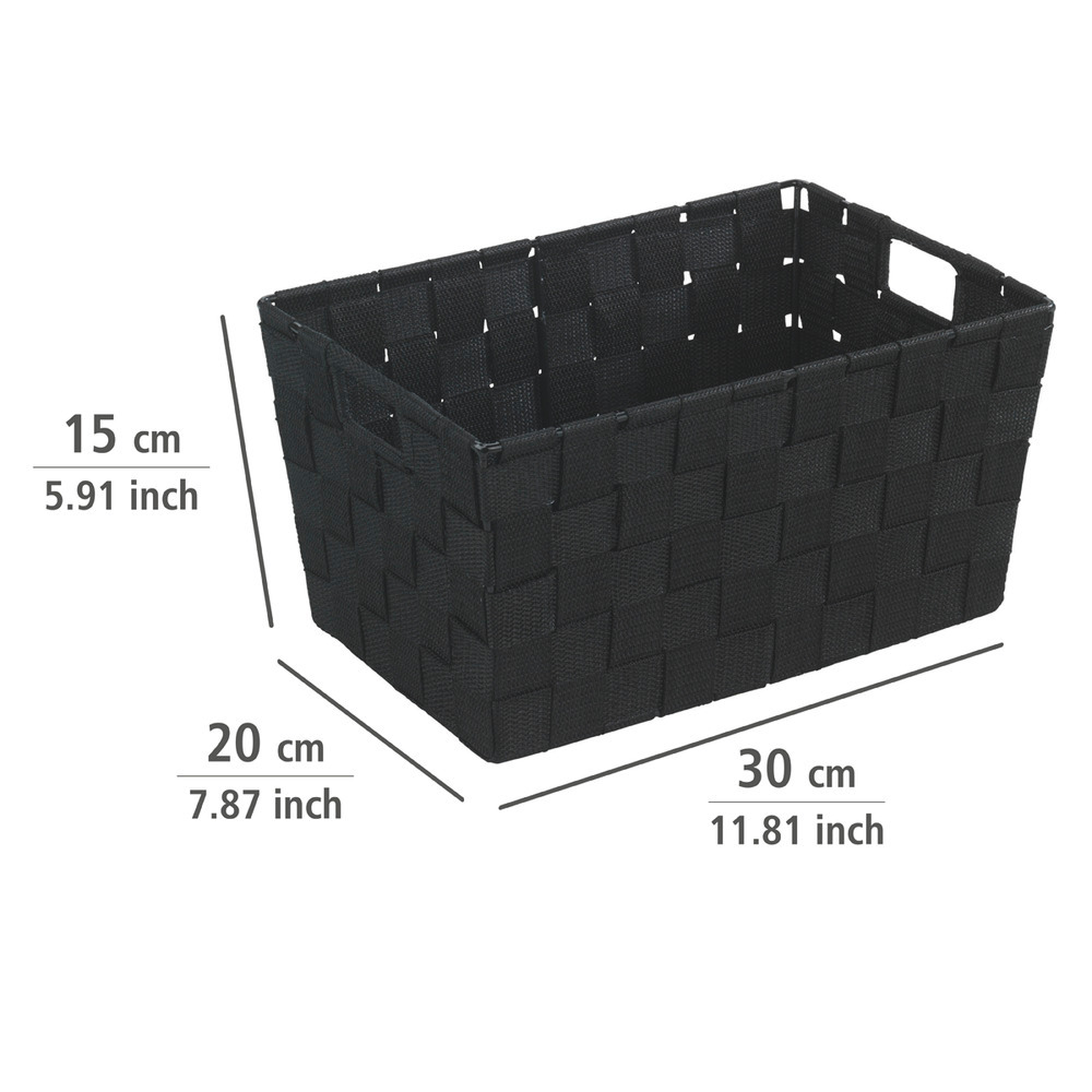 Aufbewahrungskorb Mod. Adria S Schwarz  Kunststoff-Geflecht