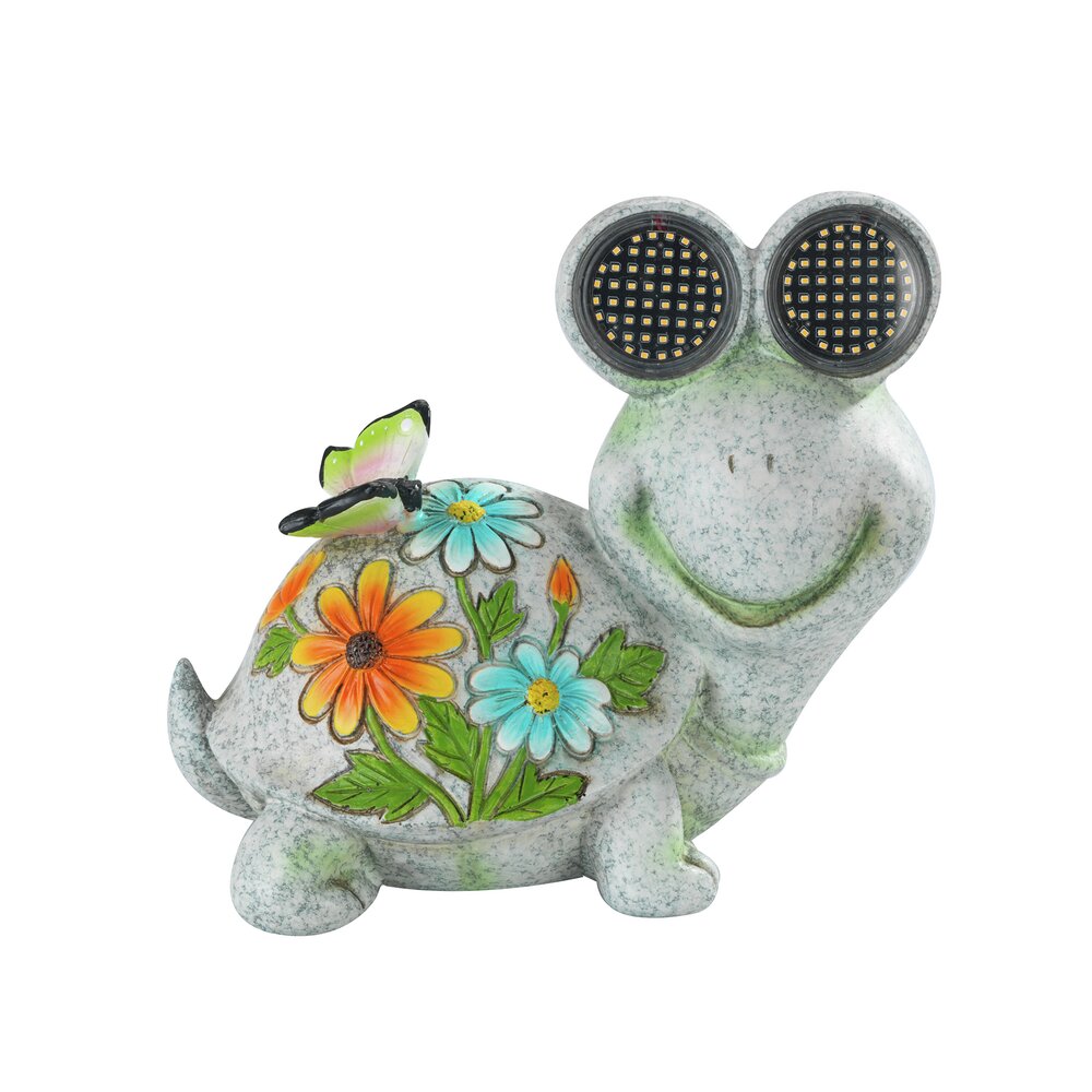 LED Gartenfigur Schildkröte Mod. Blinky Eyes  solarbetriebene Gartendekoration mit leuchtenden Augen