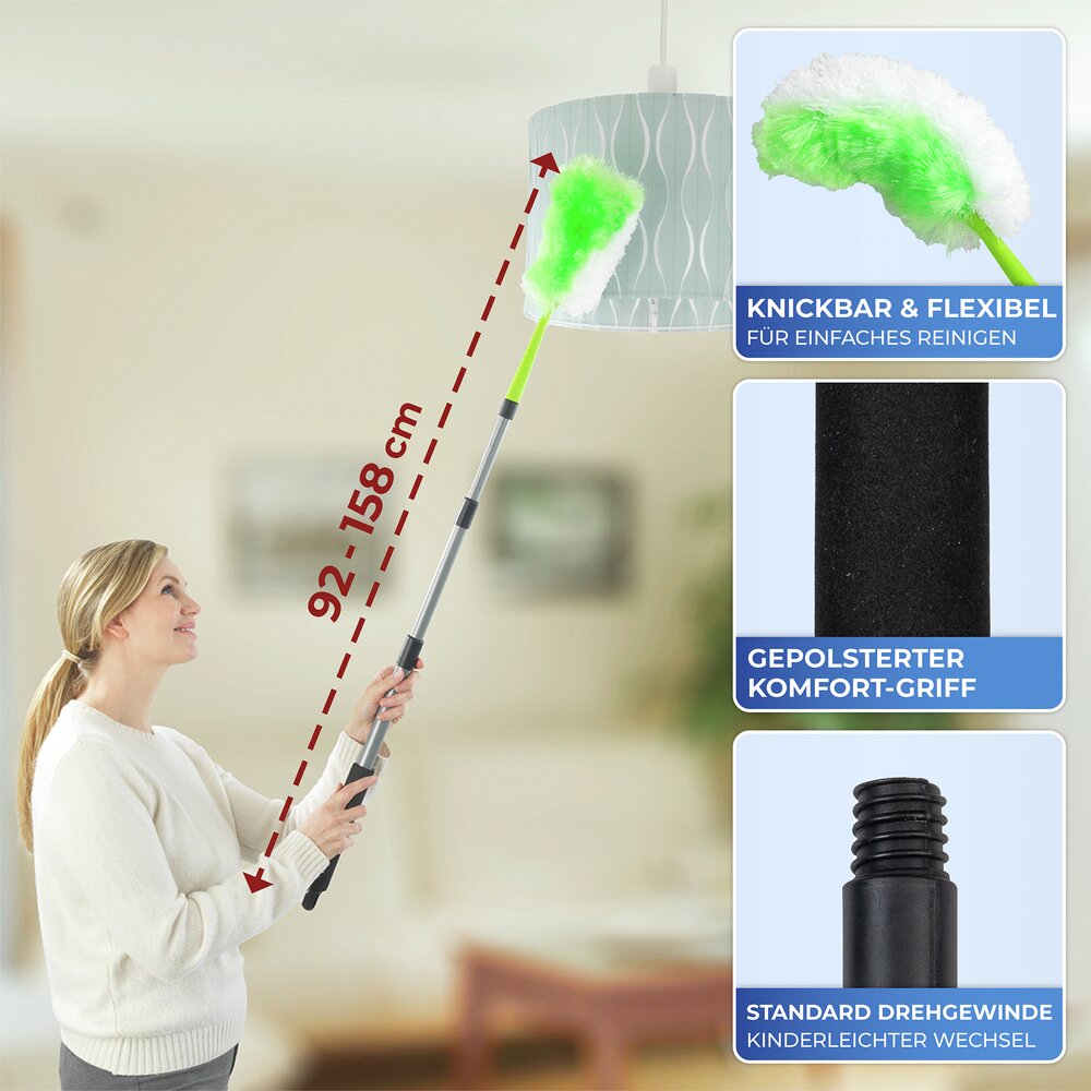 Staubwedel 2in1 mit Teleskopstiel  flexibler Kopf
