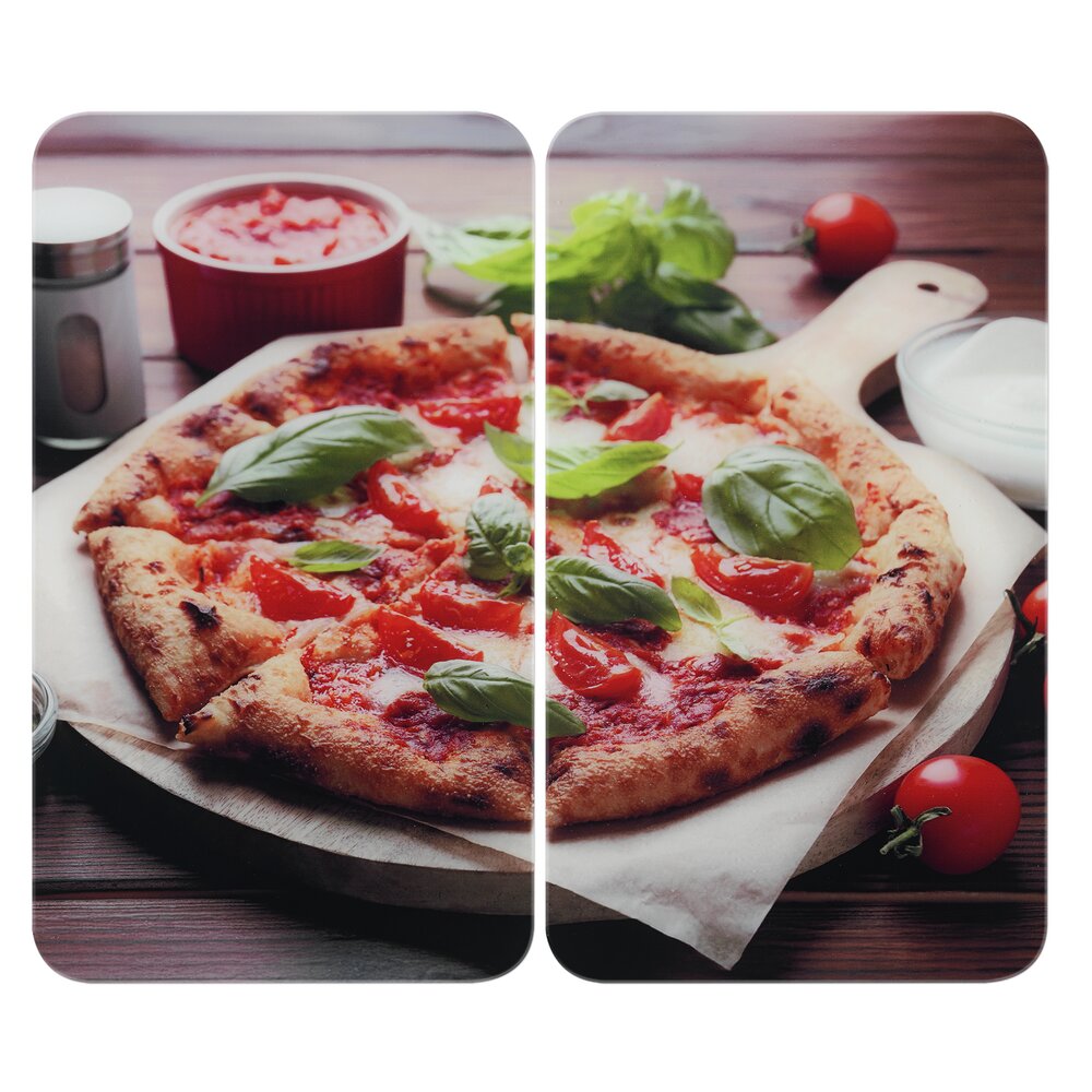 Herdabdeckplatte Universal Mod. Pizza, 2er Set  für alle Herdarten geeignet