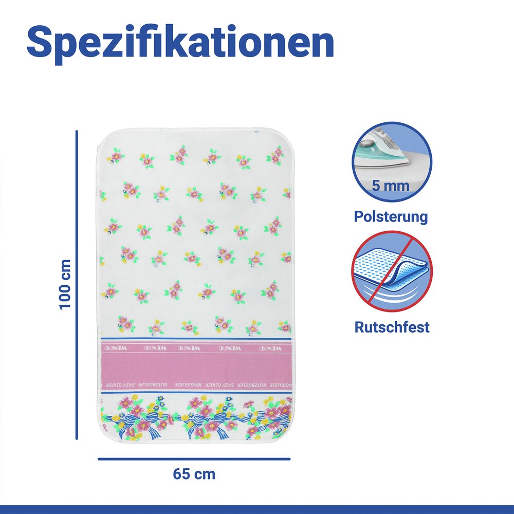 Bügeldecke Mod. Blitzbügler, 100 x 65 cm  mit Hitzereflexion, bis zu 60 % Zeitersparnis