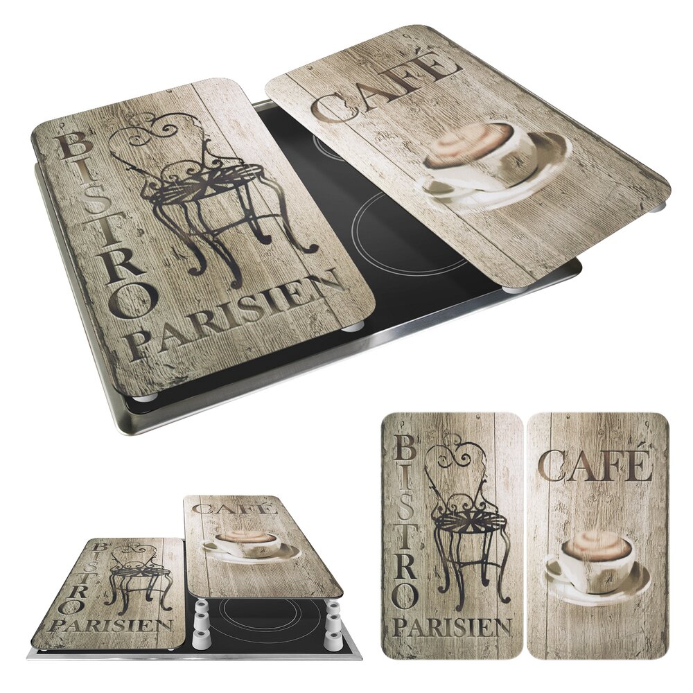 Herdabdeckplatte Universal Mod. Bistro, 2er Set  für alle Herdarten geeignet