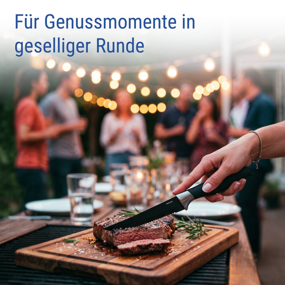 Steakmesser Mod. Otis, Schwarz, 4er Set  Klinge aus rostfreiem Edelstahl