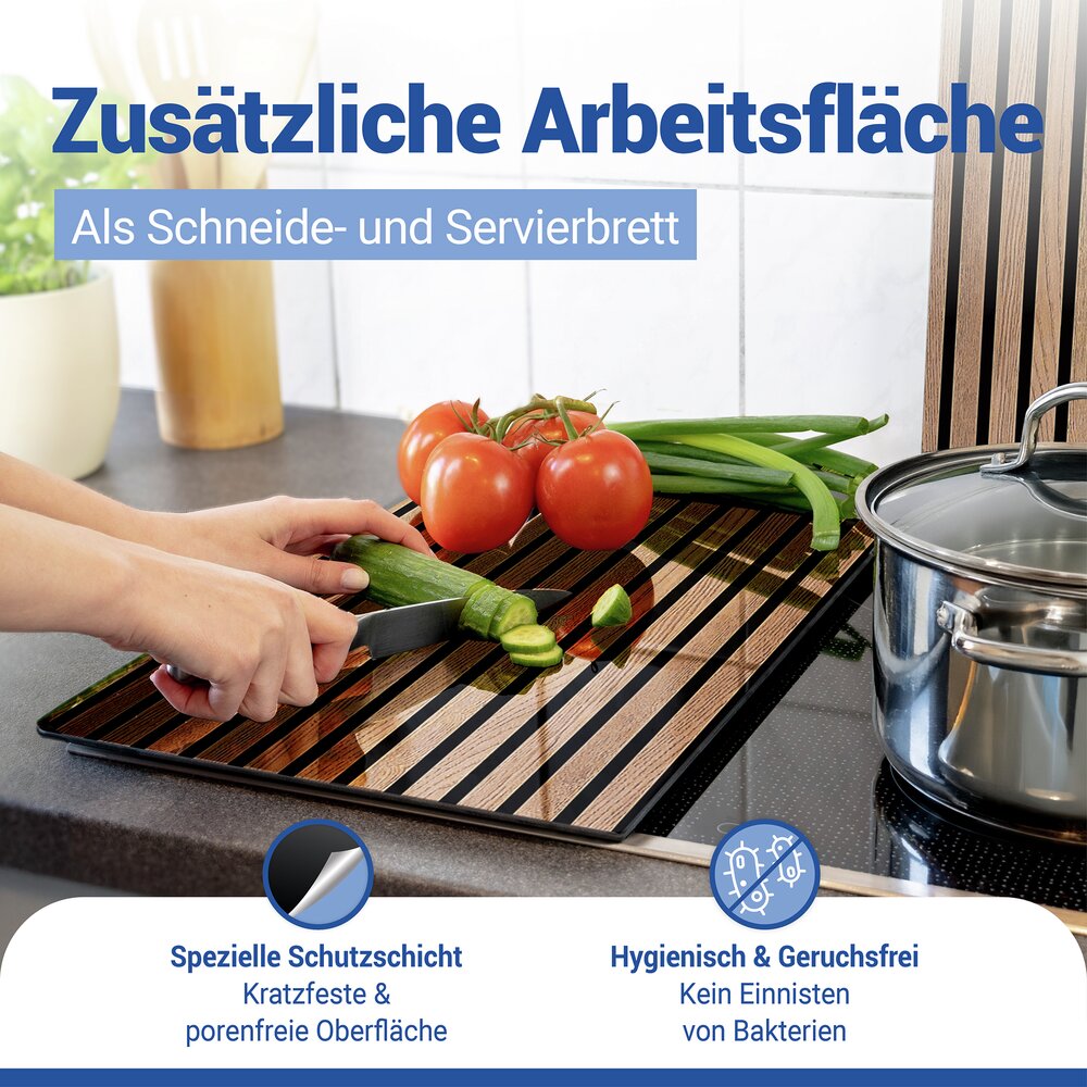 Fornuis Afdekplaten Mod. Hout, set van 2