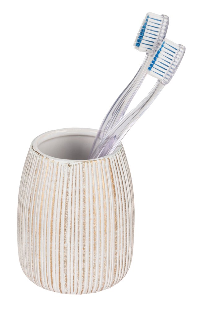 Bad-Accessoire Set Mod. Pascoli, gold, keramik/kunststoff, Ø11,5x13cm  strukturierte Oberfläche, freistehend