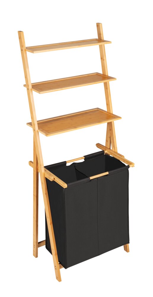 Leiterregal mit Wäschesammler Mod. Ecori Textilien aus 100 % Polyester
