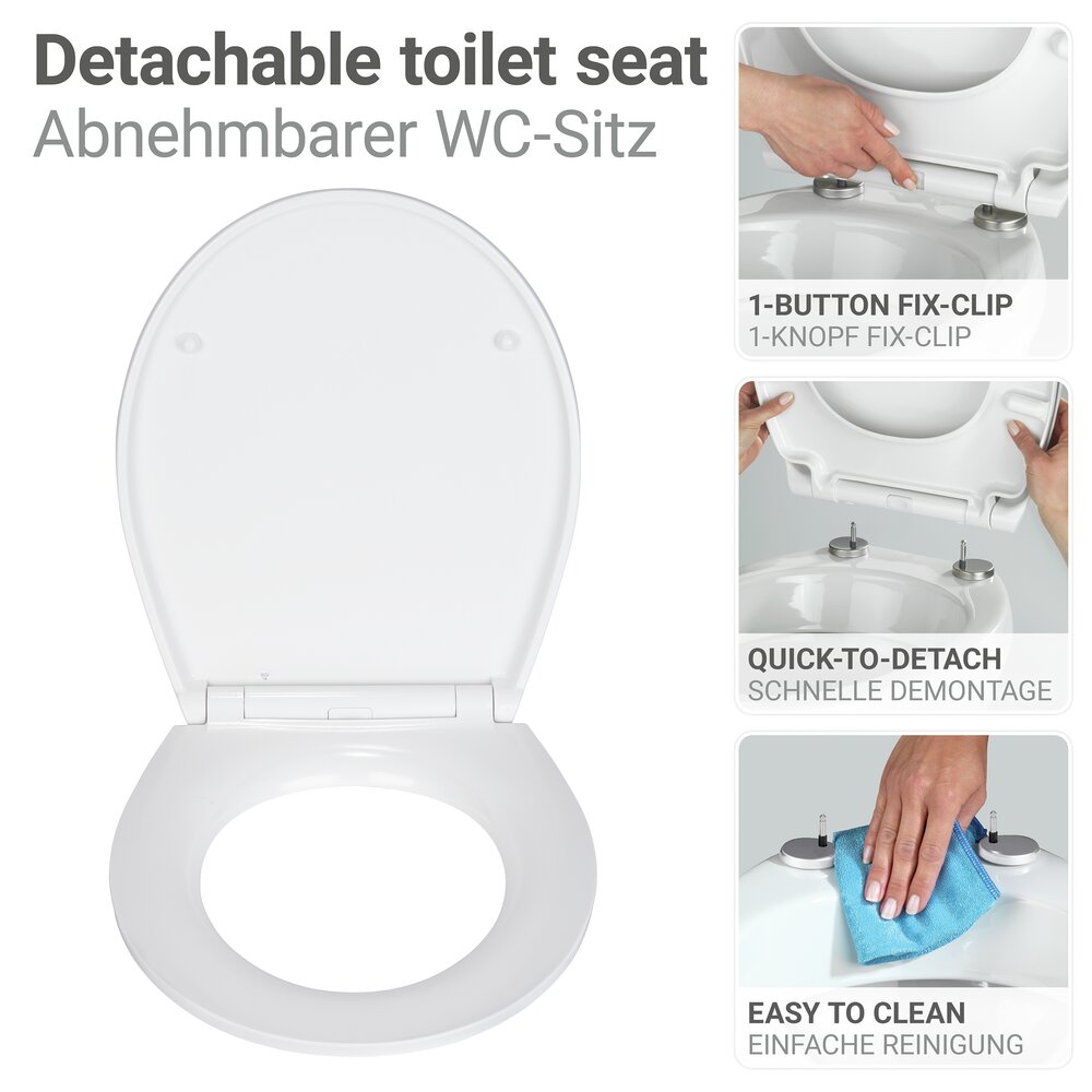 Siège WC Mod. Ripa, multicolore, plastique thermodurci, 38x44,5 cm  avec abaissement automatique Easy-Close