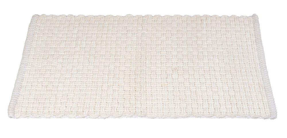 Badteppich Mod. Ecoli, weiß, 50x80 cm, Polyester/Baumwolle rutschhemmend, für Fußbodenheizung geeignet