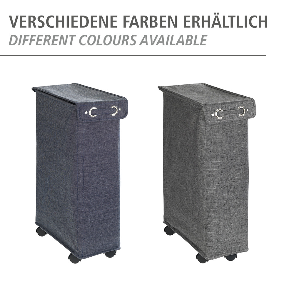 Wäschesammler Mod. Corno Prime Schwarz/Weiß  Wäschekorb, 43 l, mit Deckel