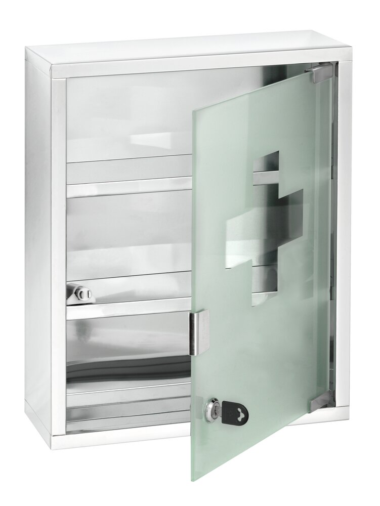 Medikamentenschrank Edelstahl glänzend, 30 x 40 cm