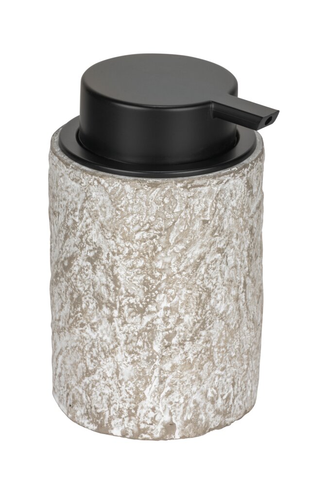 Zeepdispenser Mod. Albacete, grijs/zwart, cement/kunststof, 0.3l, 8x13x9 cm
