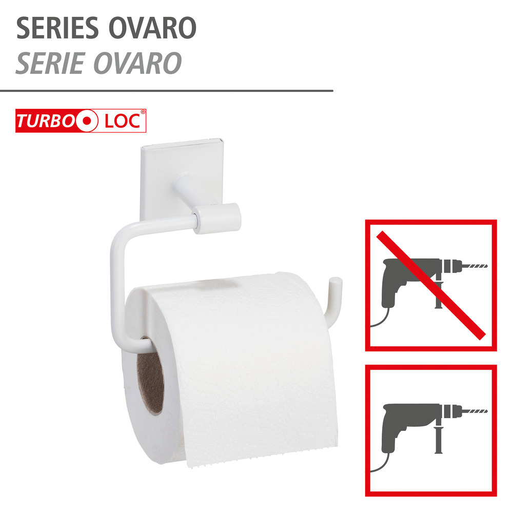 Turbo-Loc® Toilettenpapierhalter Mod. Ovaro White matt  aus Edelstahl