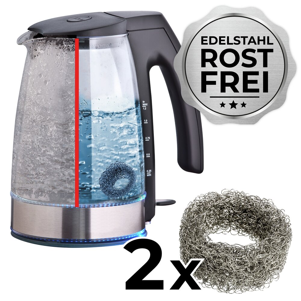 Collecteur de calcaire Mod. Hexi, set de 2, argent, acier inoxydable, 4x2 cm  sans produits chimiques, nettoyage facile