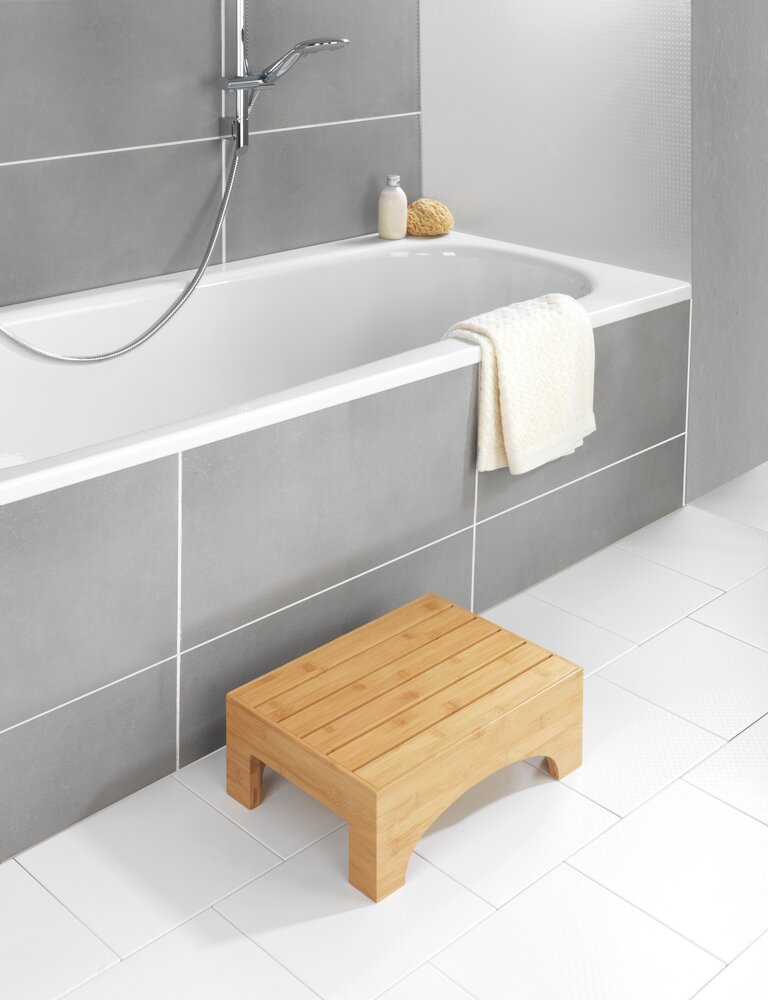 Marche-pied salle de bains Mod. Bambusa en bambou  marchepied pratique