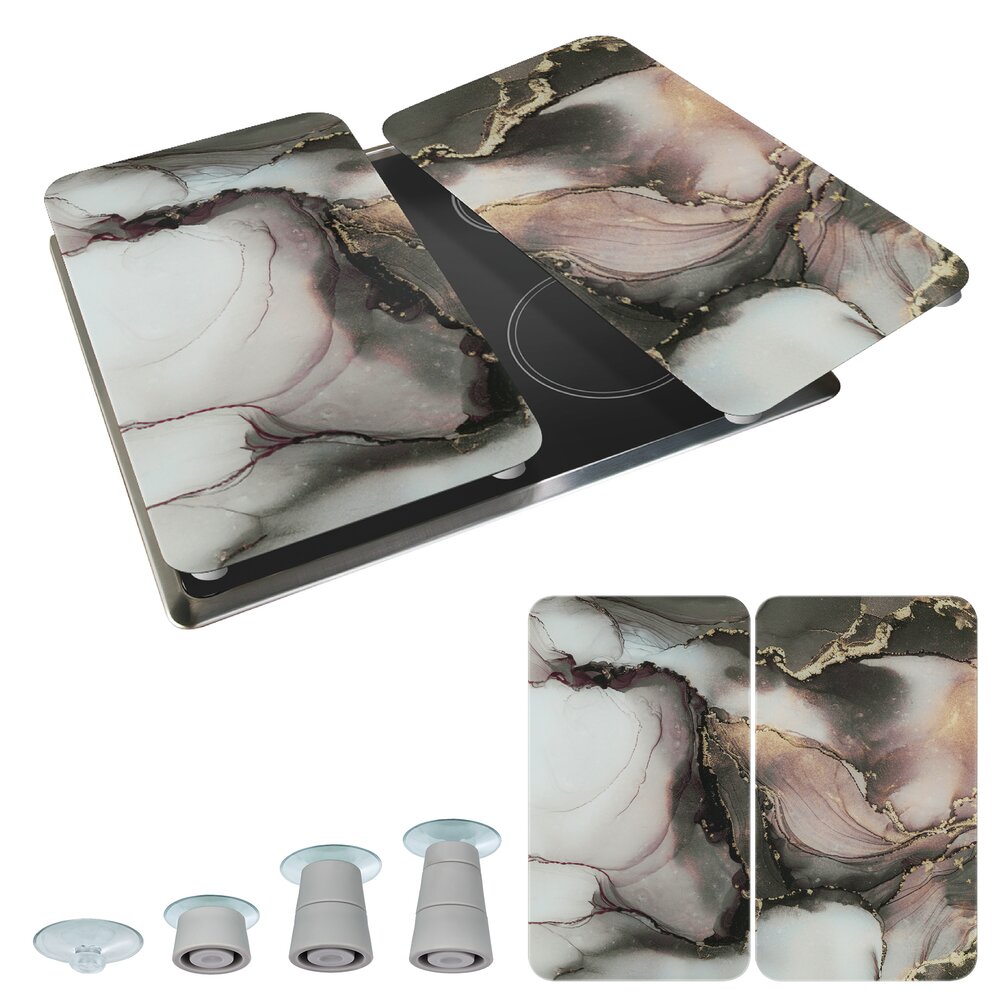 Herdabdeckplatte Universal Mod. Aquarell, 2er Set  für alle Herdarten geeignet