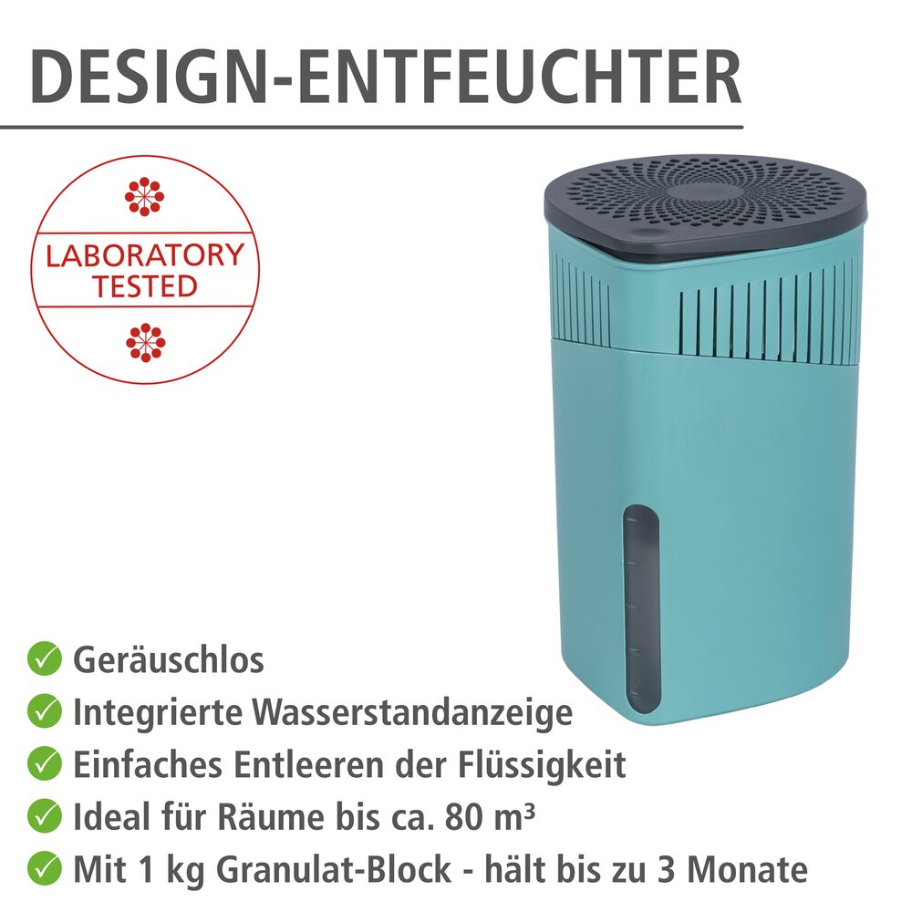 Déshumidificateur d'intérieur Drop 1000 g turquoise  diminue l'humidité de l'air