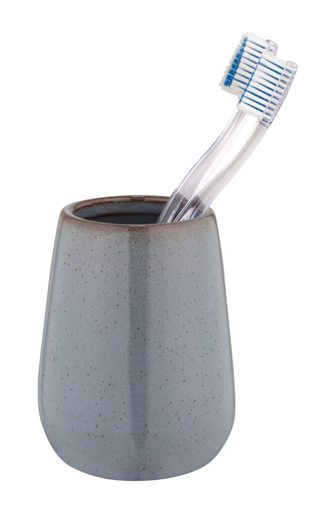 Bad-Acc. Set Mod. Sirmione, grau, Keramik, 2-teilig  mit kupfer Akzenten