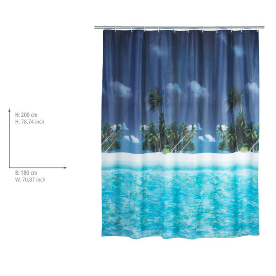 Duschvorhang Mod. Palmenstrand, 180 x 200 cm  180 x 200 cm