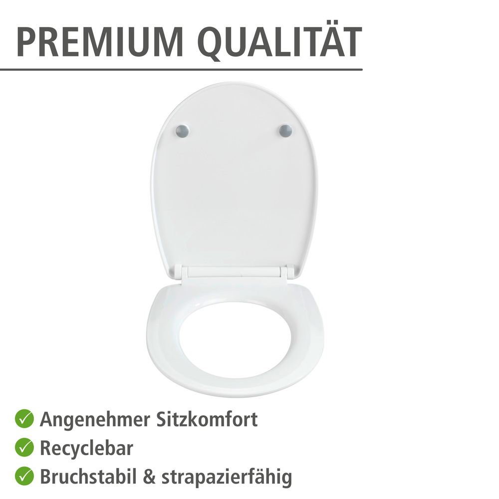 Weißer Toilettensitz Mod. Tavola mit Absenkautomatik in Duroplast  Weißer Toilettensitz Tavola mit Absenkautomatik in Duroplast