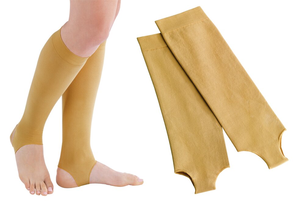 Stützstrümpfe hautfarben Größe L  ideal auf Reisen