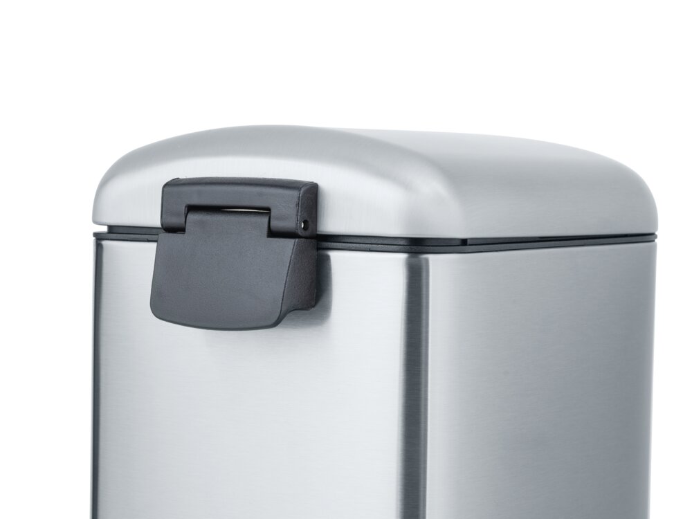Poubelle à pédale Mod. Lara, 10L, argent, inox, 31x39x18 cm  fermeture silencieuse easy-close