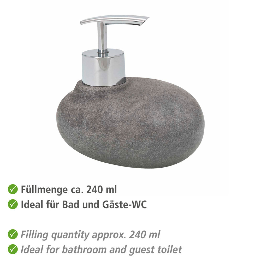 Bad-Accessoire-Set Pebble Stone Grey  3-teilig