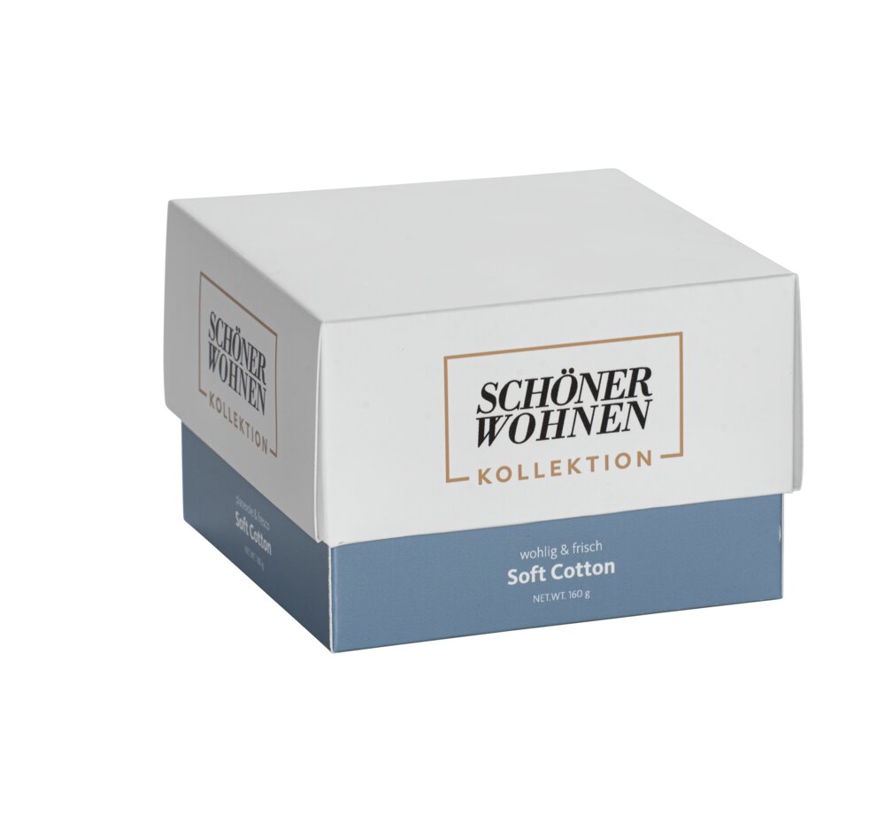 Collection SCHÖNER WOHNEN Bougie parfumée Mod. Soft-Cotton M, lot de 2  Durée de combustion : 30 - 40 heures