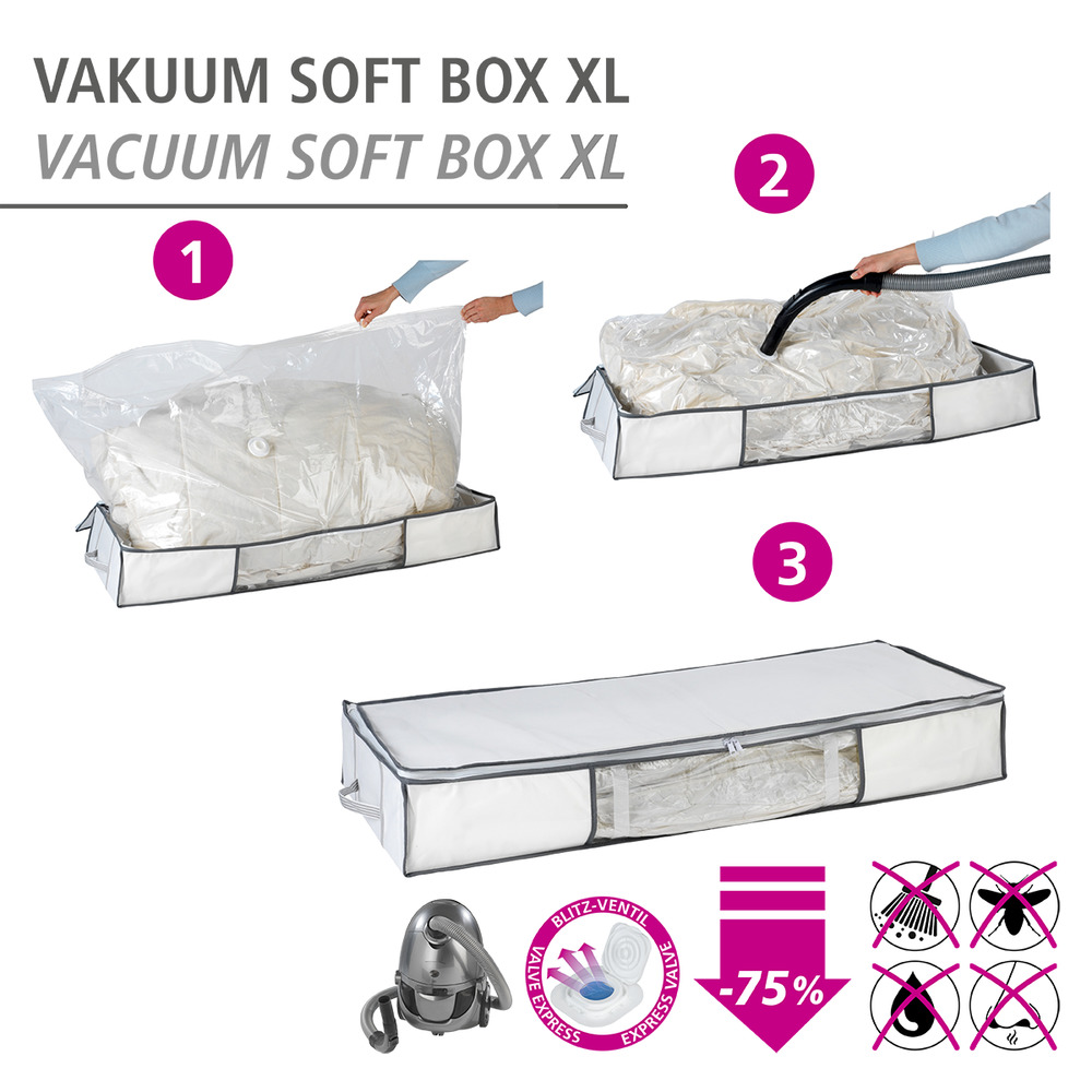 Vakuum Soft Unterbett-Box  bis zu 75 % Platzersparnis