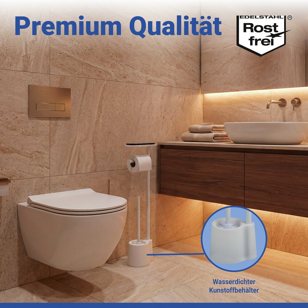 Combiné WC Mod. Albella Blanc  avec tablette de rangement pratique