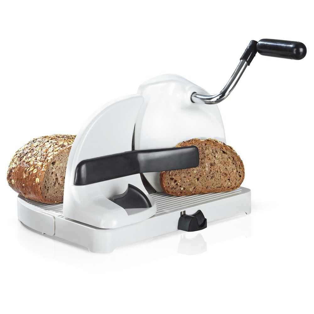 Broodsnijmachine met handkruk.