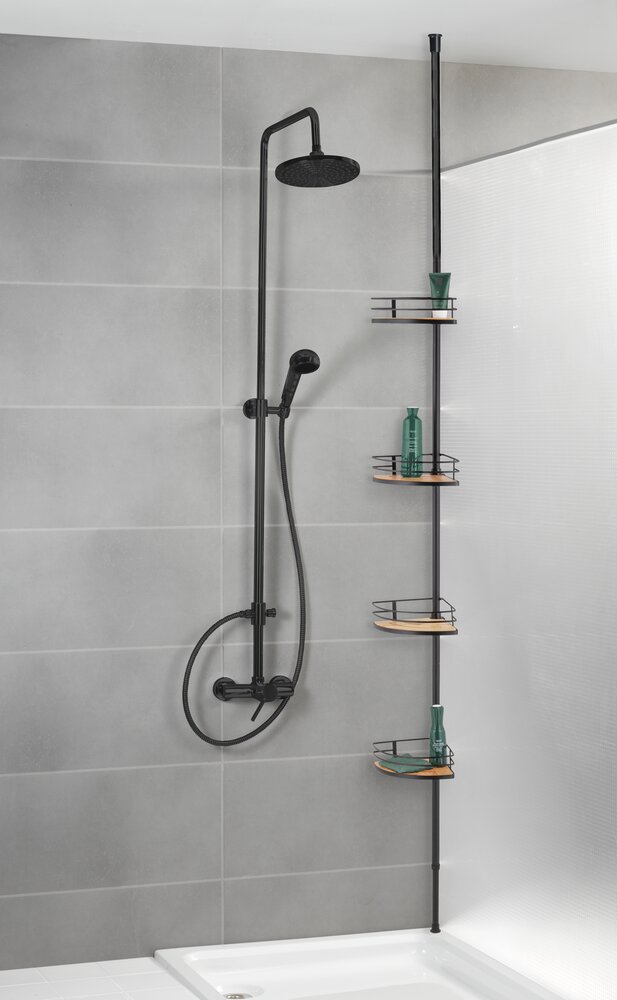 Dolcedo telescopische hoekplank van bamboe en roestvrij staal