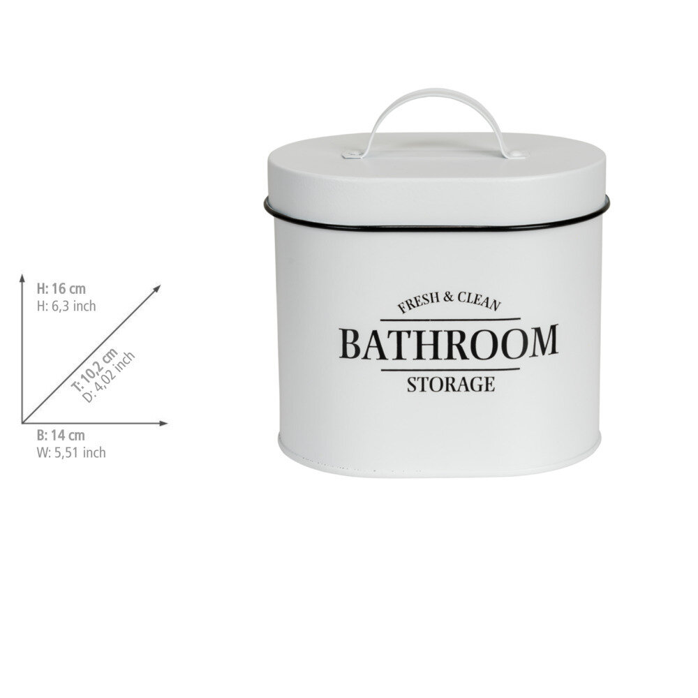 Boîte de bain avec couvercle Pali Blanc, ovale  en acier