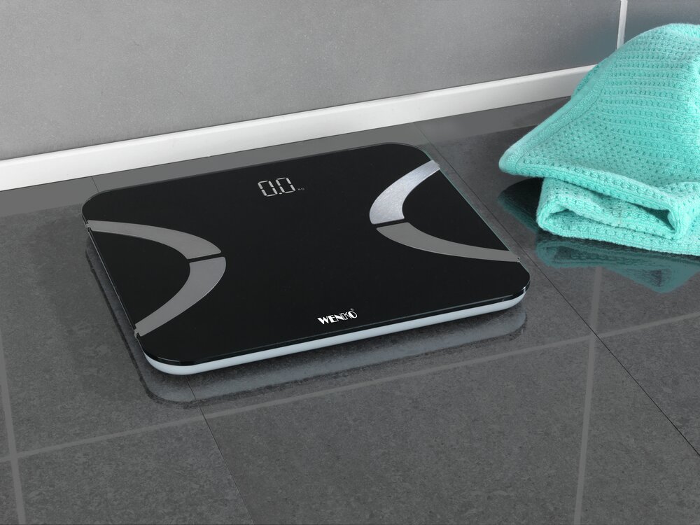 Analysewaage LED Schwarz  Bluetooth Körperfettwaage
