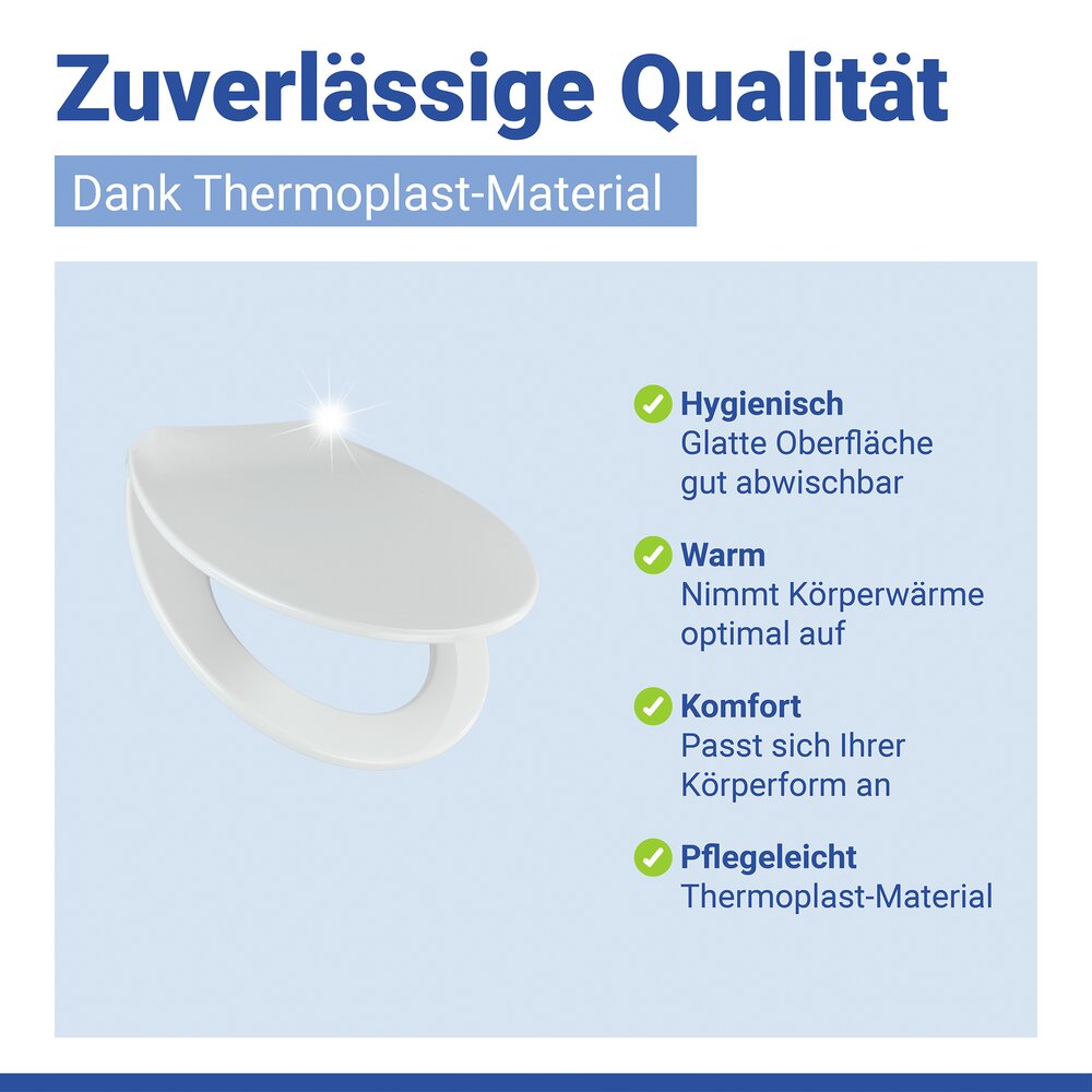 WC Sitz Mod. Kos Weiß  Toilettendeckel mit Absenkautomatik