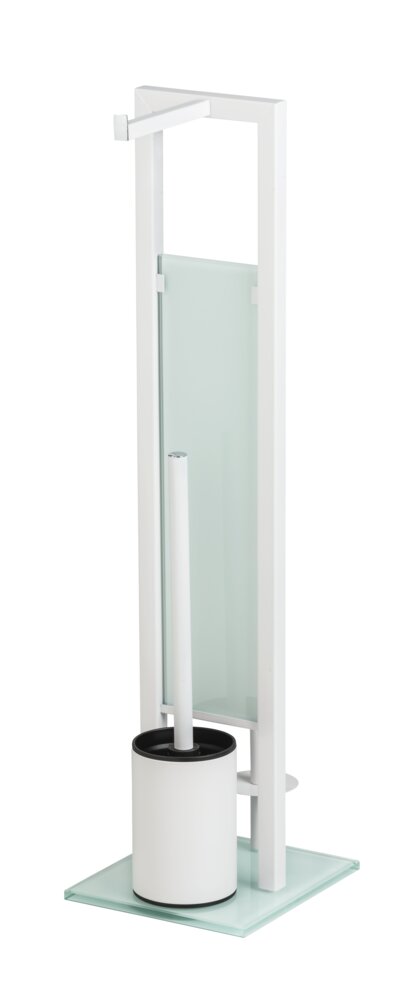 Stand WC-Garnitur Mod. Rivalta Weiß  integrierter Toilettenpapierhalter und WC-Bürstenhalter