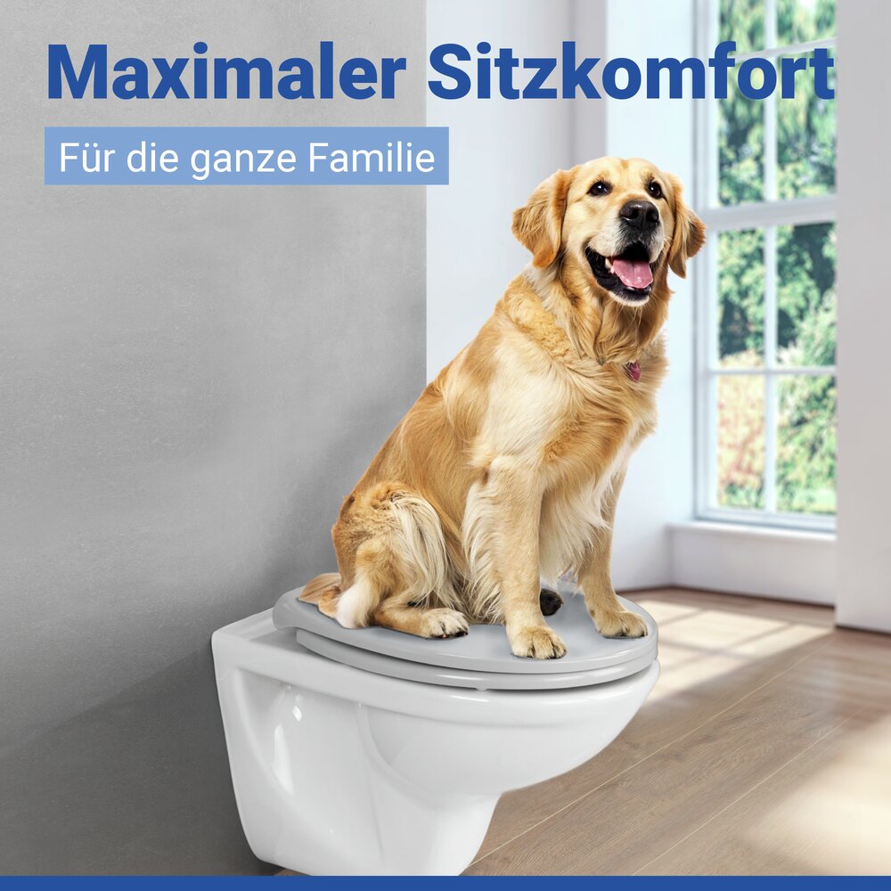 WC Sitz Mod. Samos Concrete Grey  Toilettendeckel mit Absenkautomatik