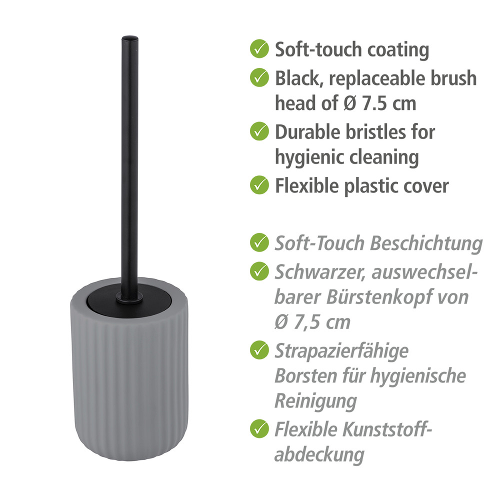 WC-Garnitur Belluno Grau Keramik  mit Soft-Touch Oberfläche