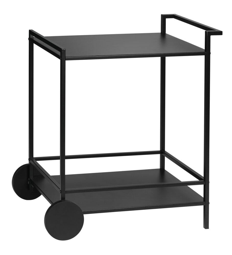 Küchenwagen Mod. JAMIE, schwarz, Metall, 65x77x43 cm  mit zwei Ablagen