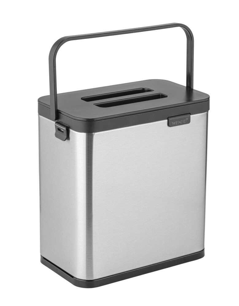 Abfallsammler Mod. Colin 3L, silber, Edelstahl/Kunststoff  mit Anti-Fingerprint-Finish