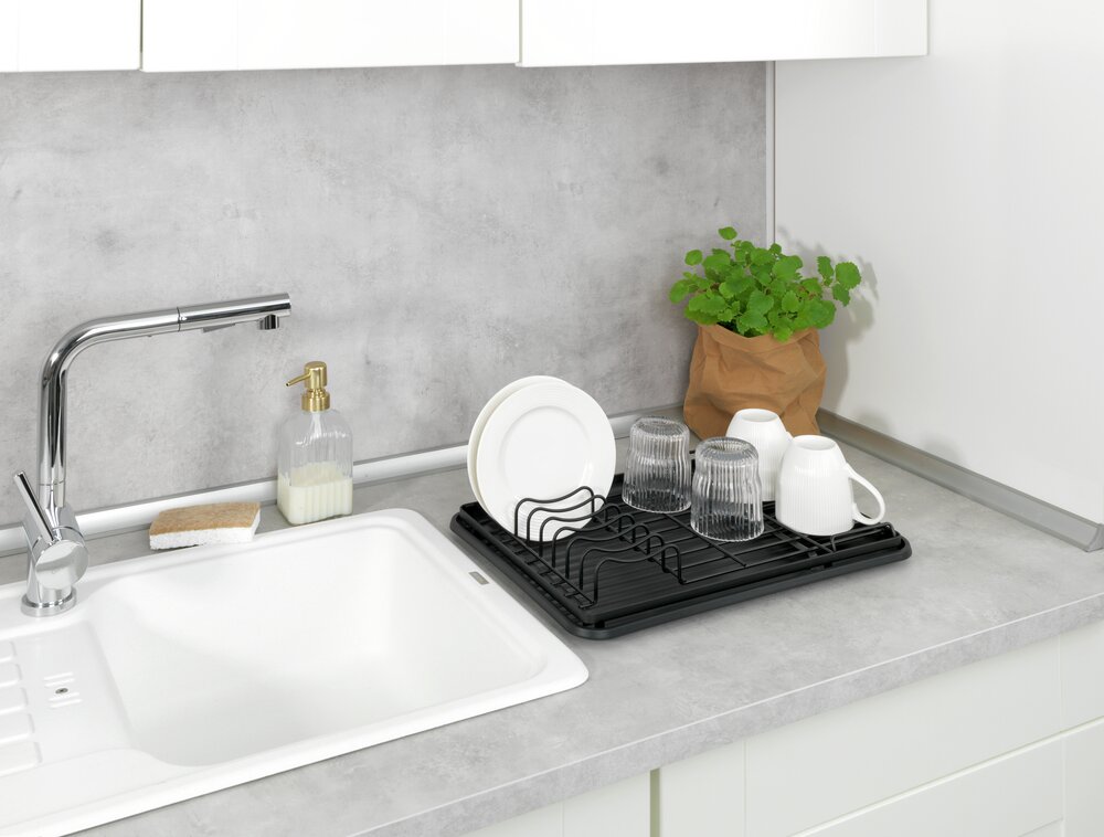 Geschirrabtropfer mit Flaschenhalter Mod. Amy  flexibel abnehmbare Komponenten