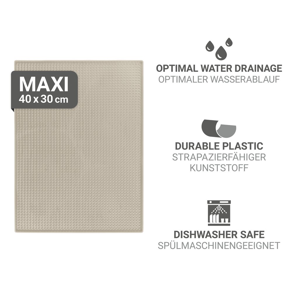 Afdruipmat Mod. Maxi, beige, kunststof, 40x30 cm