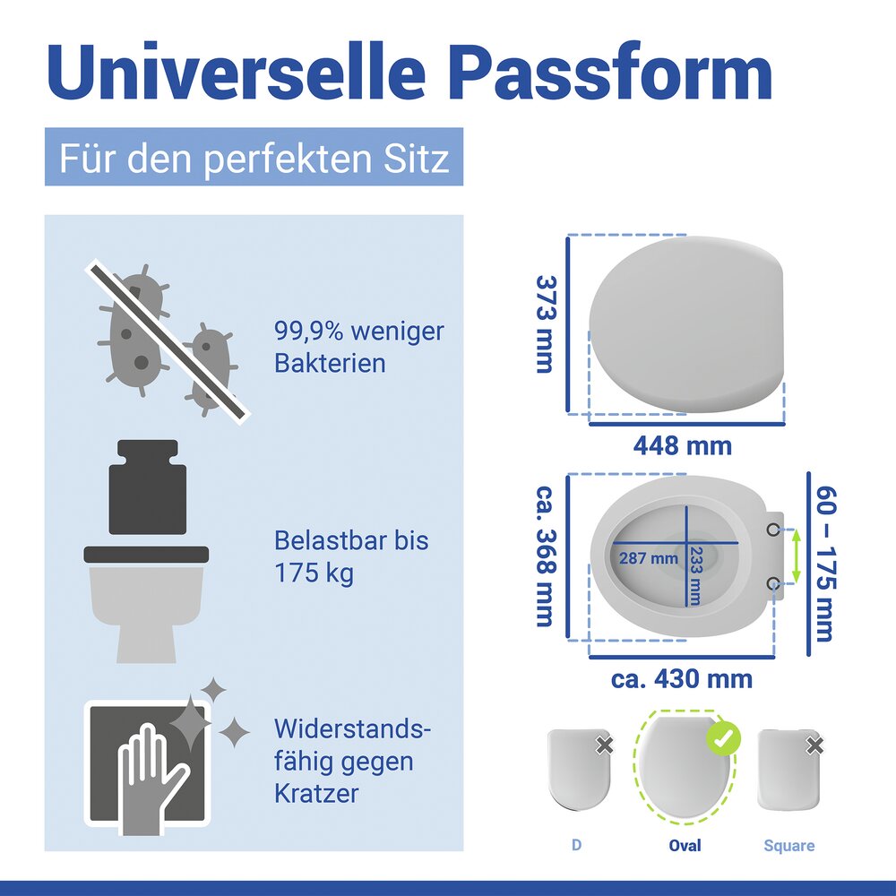Abattant WC Mod. Fleur  siège de WC avec frein de chute