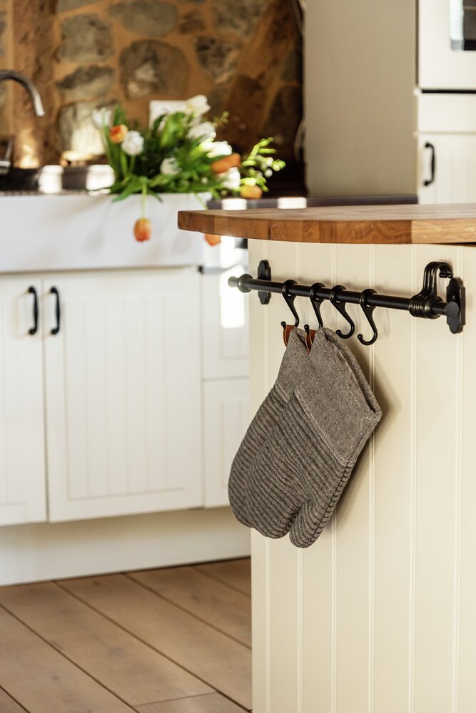 Topfhandschuhe Mod. Ada Stripes Grau  Silikonstreifen für sicheren Griff