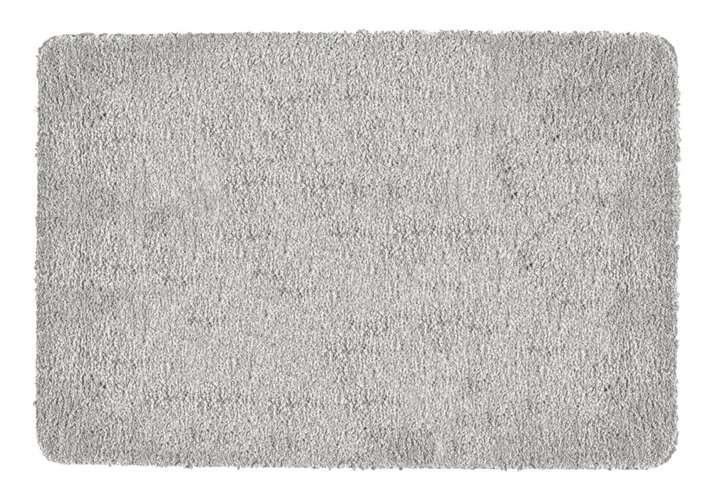 Badteppich Mod. Badia, grau, Polyester, 60x90 cm  rutschfester TPR-Rücken, waschbar