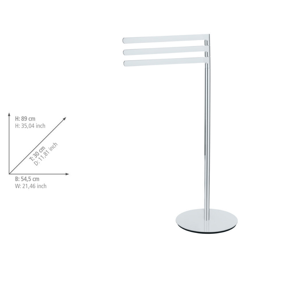 Edelstahl Handtuchständer Mod. Polvano  3 bewegliche Arme